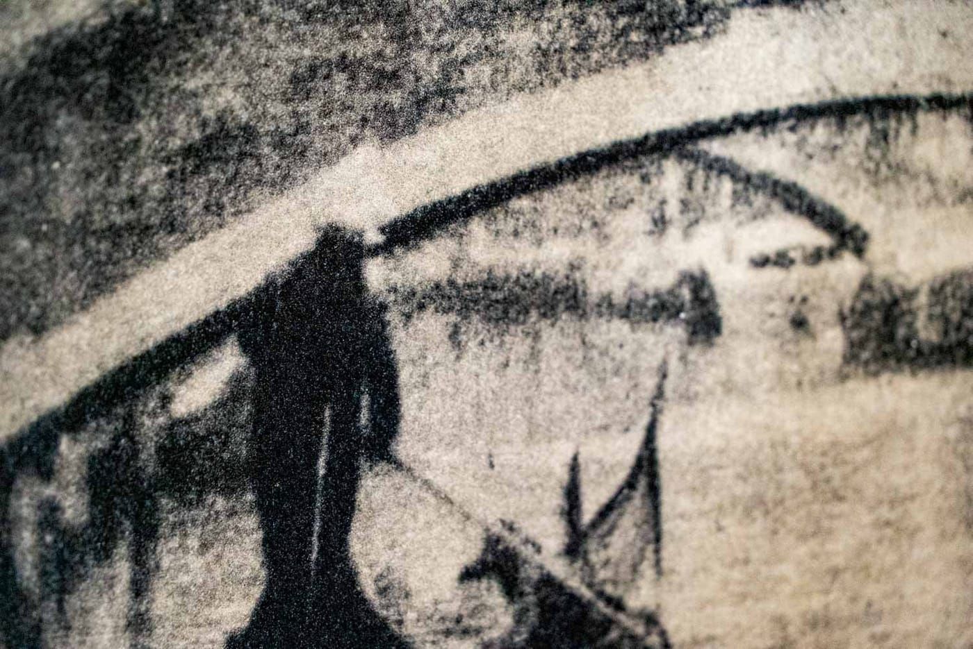 Macro of the inked matter of a Vision Picturale bromoil