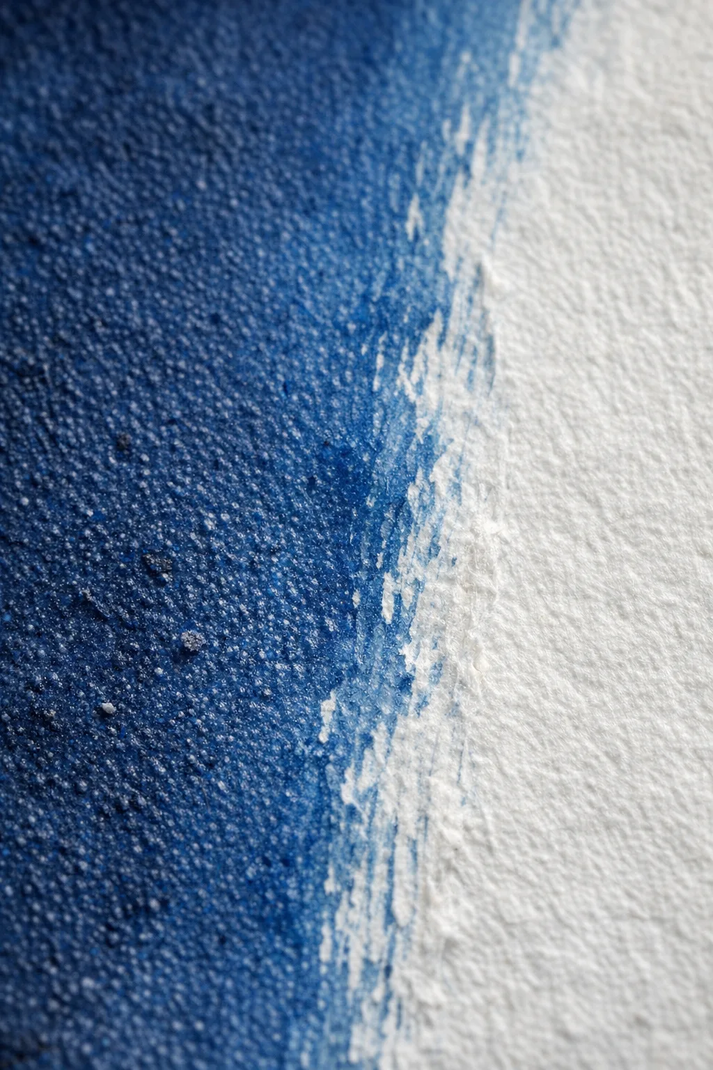 Macro — Emulsion & Fibres — tirage cyanotype sur Papier Coton 640g, réalisé avec Coffret Bleu Iconique, Vision Picturale